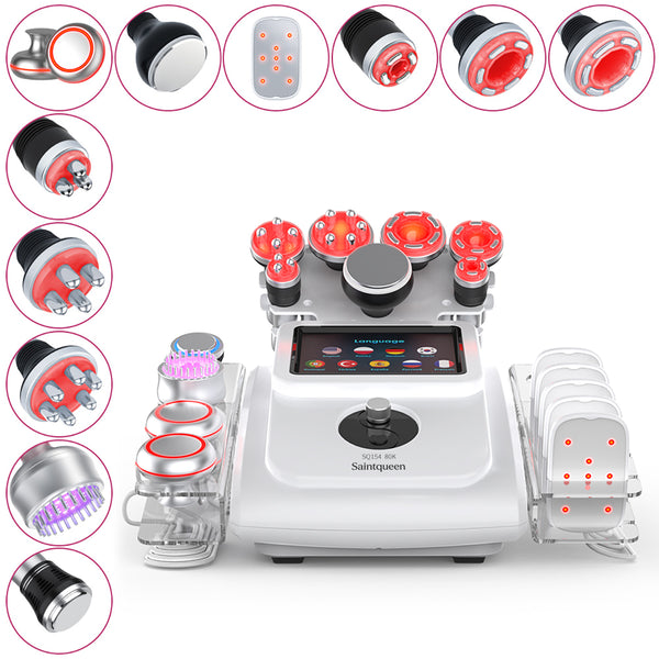 SQ154A Max 11-i-1 80K kavitationsapparat med laserplade, EMS og RF