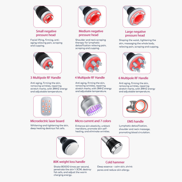 SQ154B Max 11-i-1 80K kavitationsapparat med laser, EMS, RF og LED