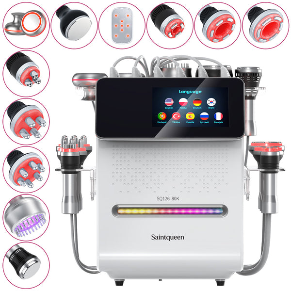 SQ126A Max 11-i-1 80K kavitationsapparat med laser, EMS, RF og vakuum