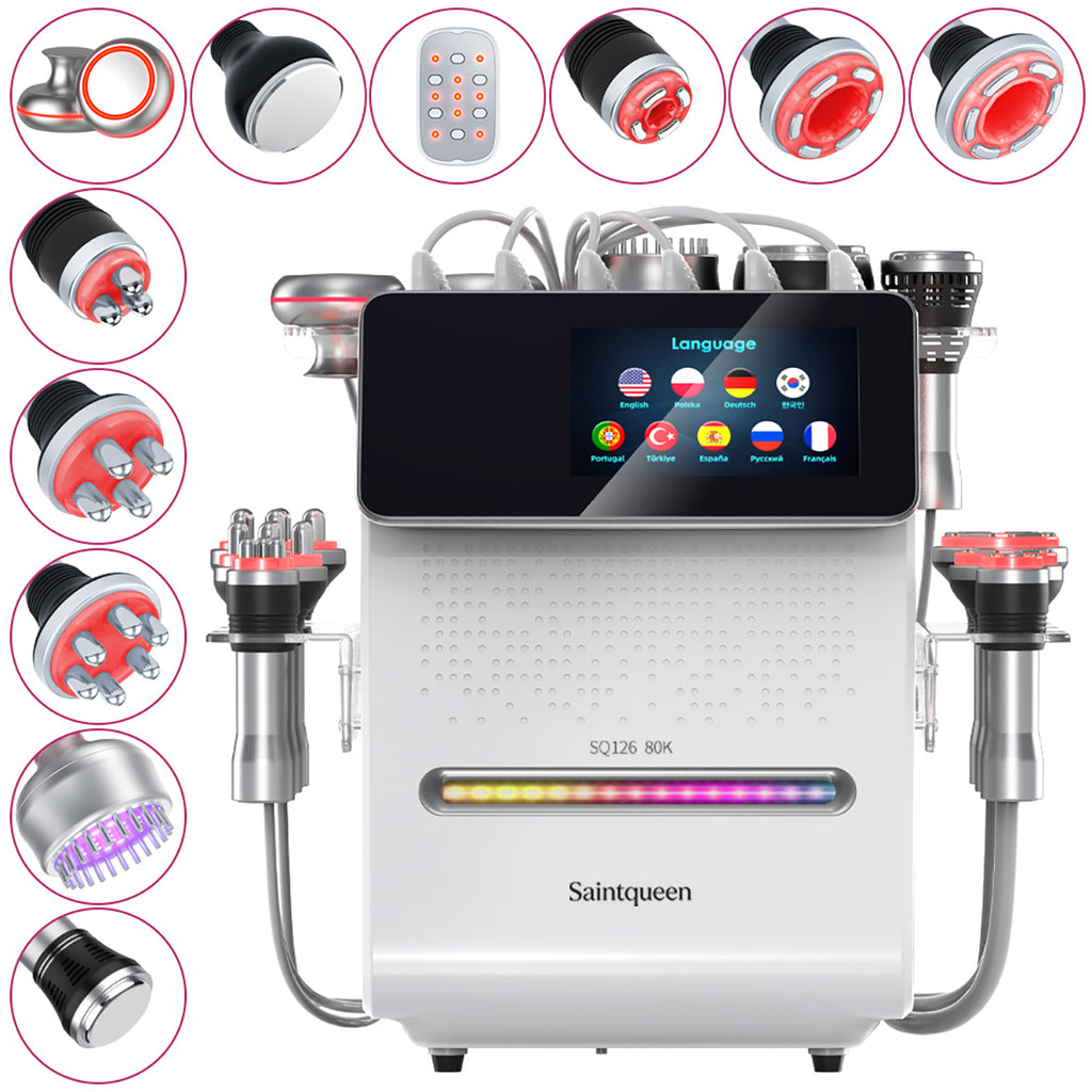 SQ126B Max 11-i-1 80K kavitationsapparat med laser, EMS, RF og vakuum