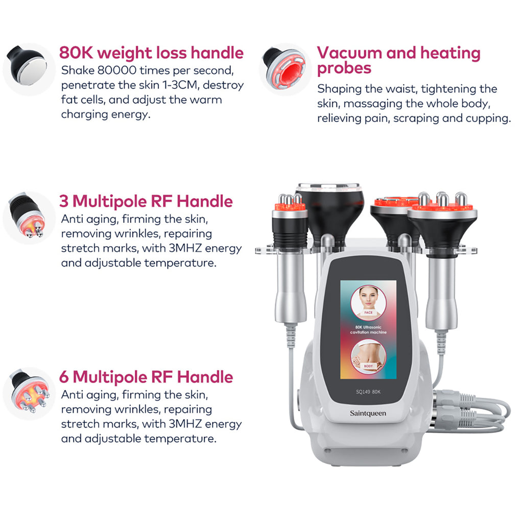 SQ149 Basic 4-i-1 80K kavitationsapparat med RF og vakuummassage