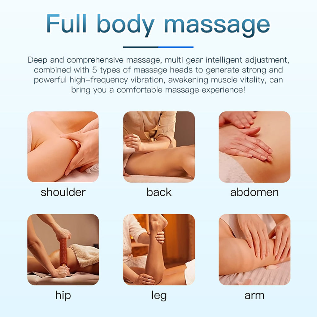 SQ174 pneumatisk kropsmassageapparat med 5 udskiftelige hoveder