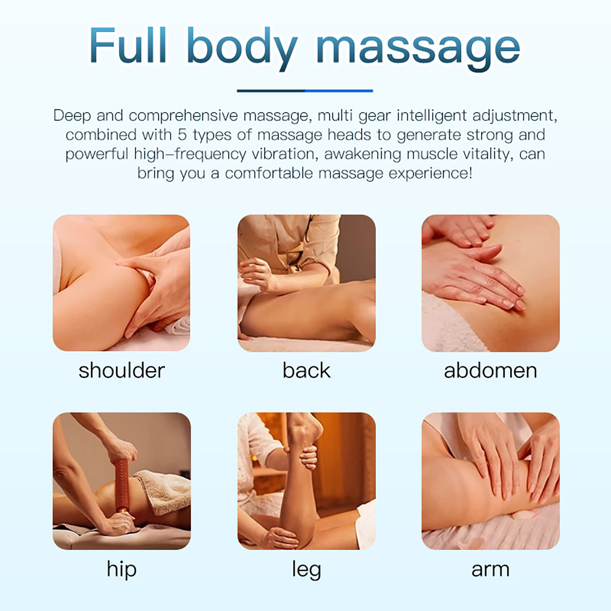 SQ174 pneumatisk kropsmassageapparat med 5 udskiftelige hoveder