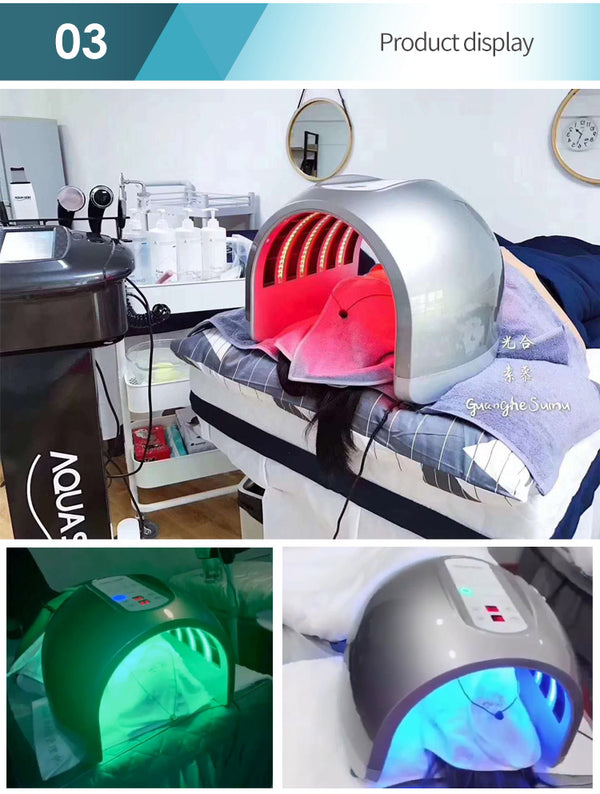 SQ3 LED-lysterapiapparat med 4 lysfarver og varmefunktion