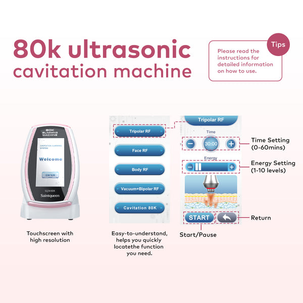 SQ54 Pro 5-i-1 80K kavitationsapparat med RF og vakuummassage