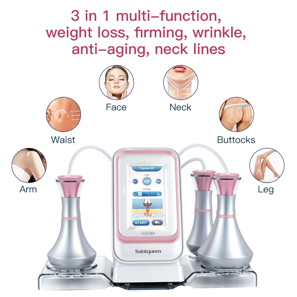 SQ53 Basic 3-i-1 80K kavitationsapparat med 3- og 4-polet RF