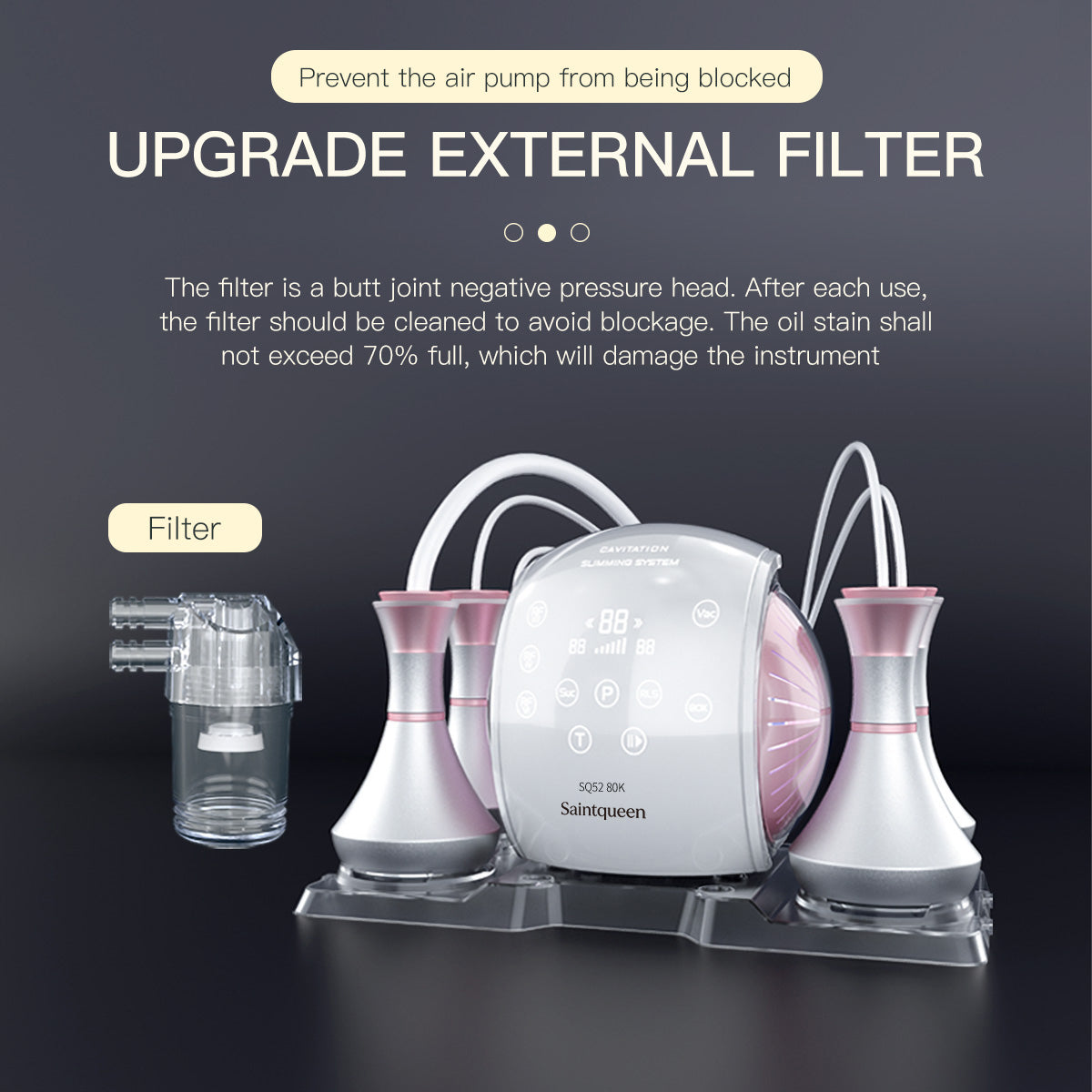 SQ52 Pro 5-i-1 80K kavitationsapparat med RF og vakuummassage