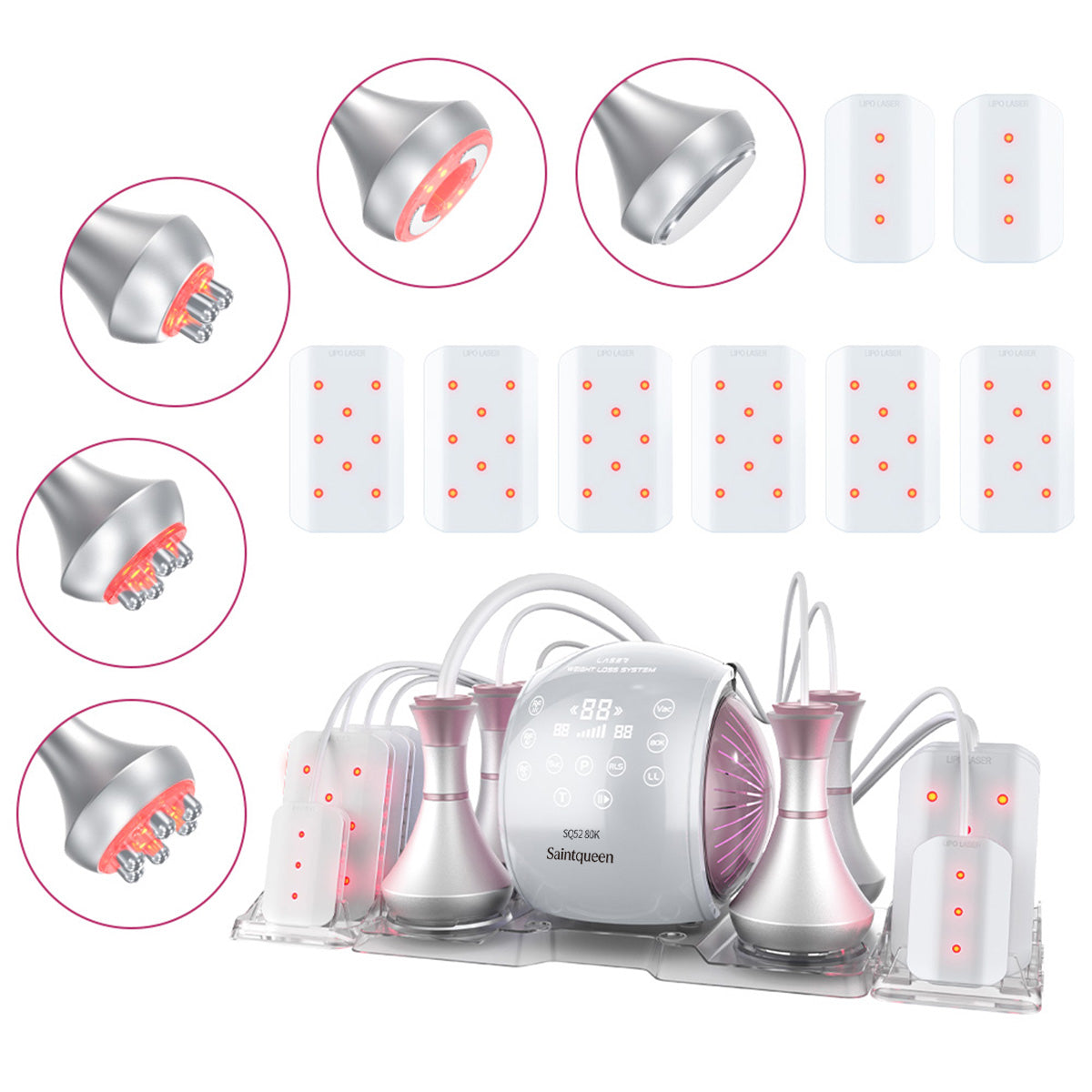 SQ52 Pro 6-i-1 80K kavitationsapparat med laser, RF og vakuum