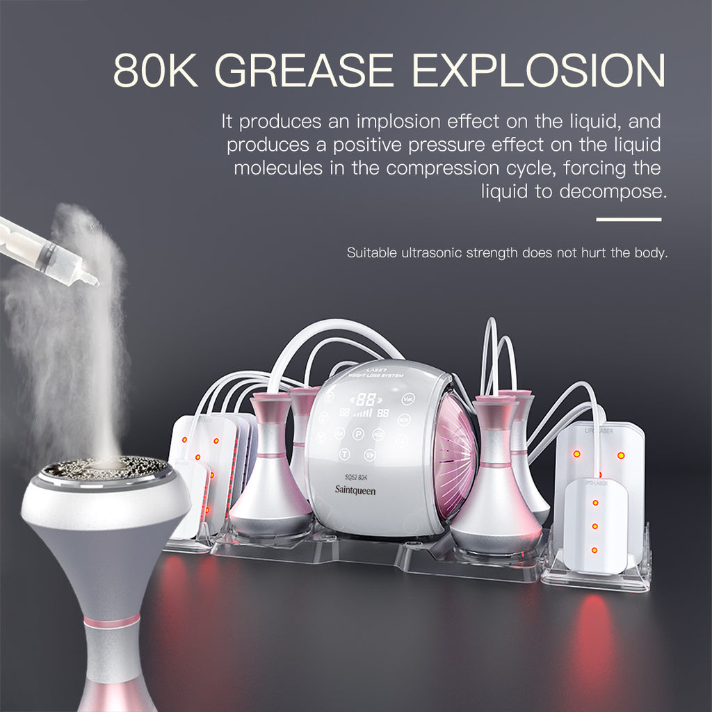 SQ52 Pro 6-i-1 80K kavitationsapparat med laser, RF og vakuum