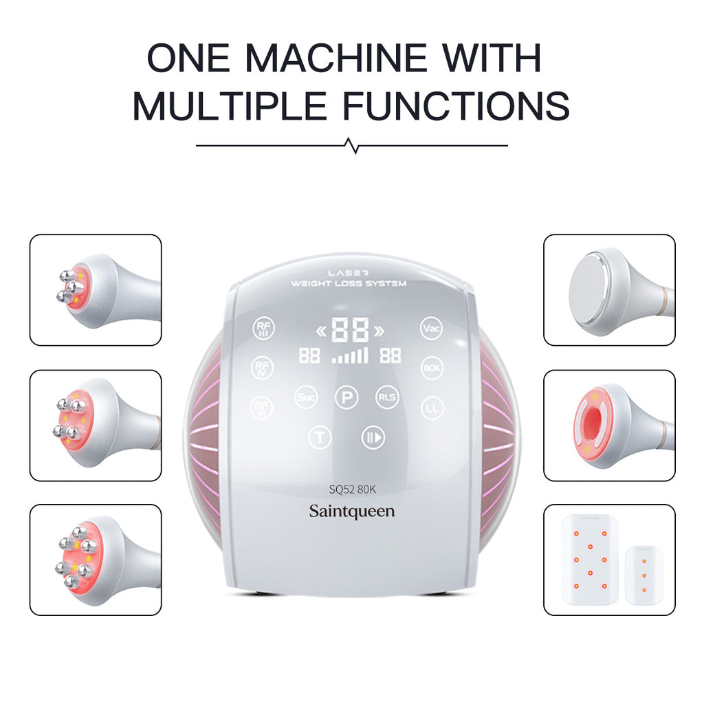 SQ52 Pro 6-i-1 80K kavitationsapparat med laser, RF og vakuum