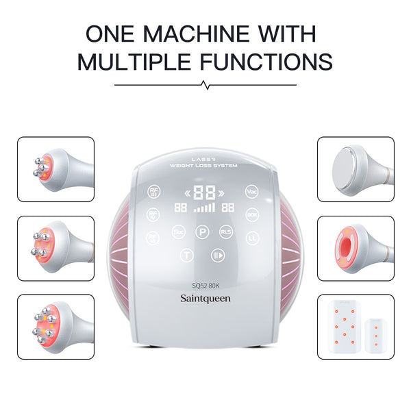 SQ52 Pro 6-i-1 80K kavitationsapparat med laser, RF og vakuum