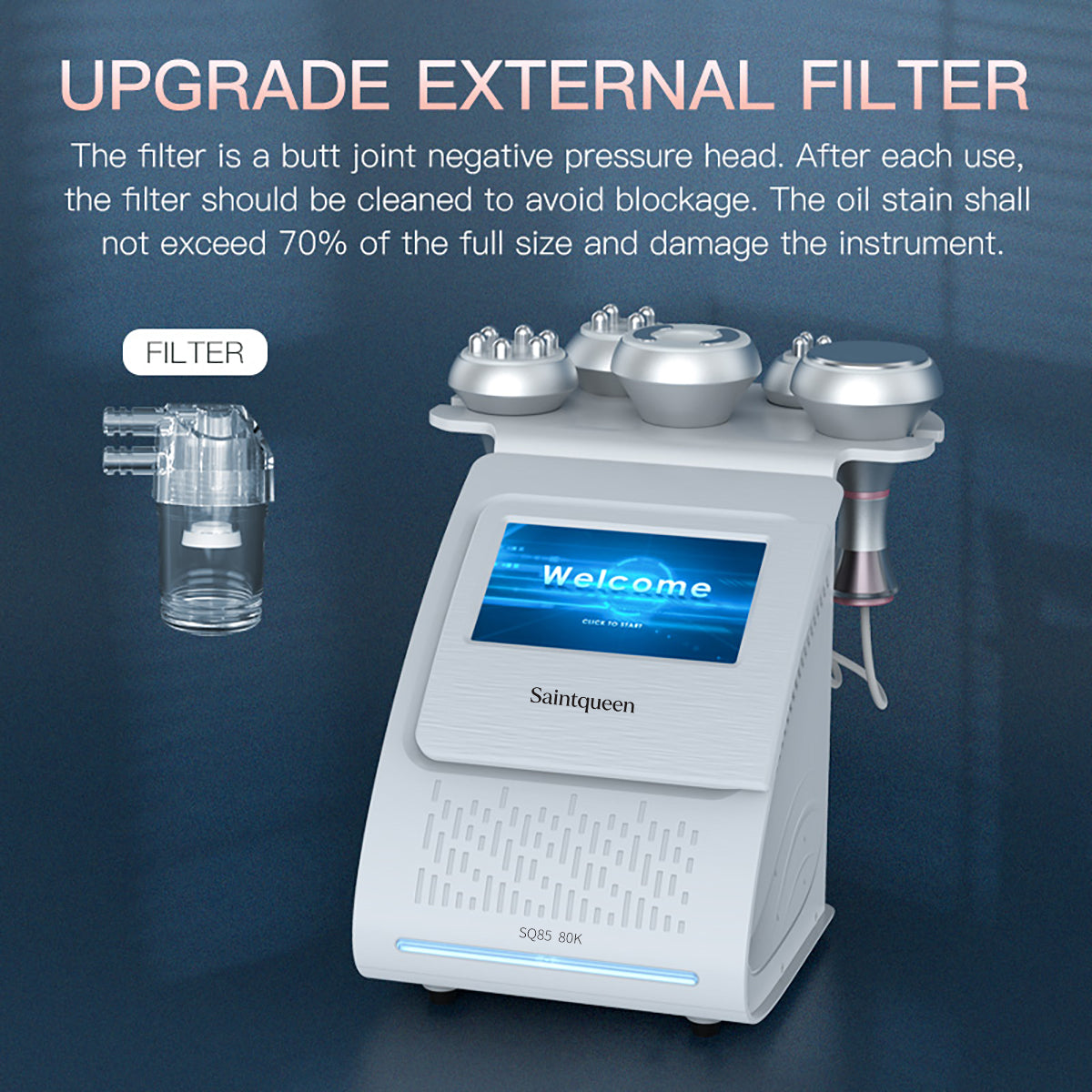 SQ85A Pro 5-i-1 80K kavitationsapparat med RF og vakuummassage