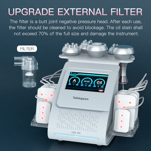 SQ85C Pro 6-i-1 80K kavitationsapparat med laser, RF og vakuum