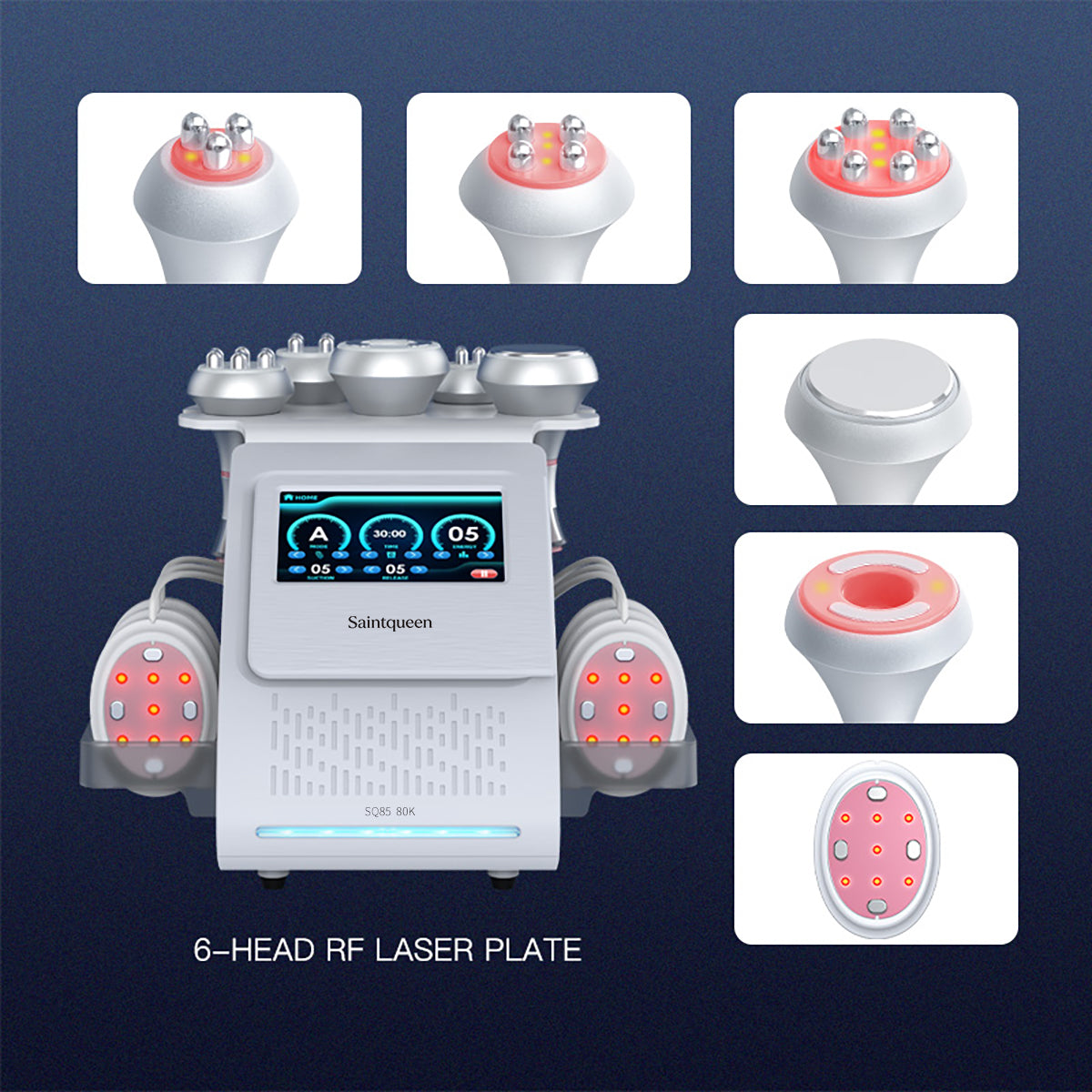 SQ85B Pro 6-i-1 80K kavitationsapparat med laser, EMS, RF og vakuum