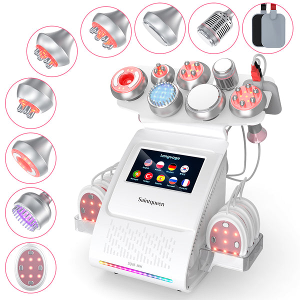SQ85E Plus 9-i-1 80K kavitationsapparat med laserplade, EMS og RF