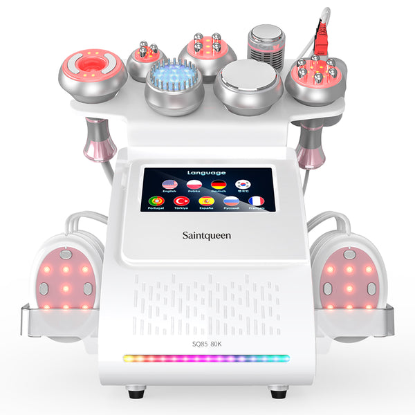 SQ85E Plus 9-i-1 80K kavitationsapparat med laserplade, EMS og RF