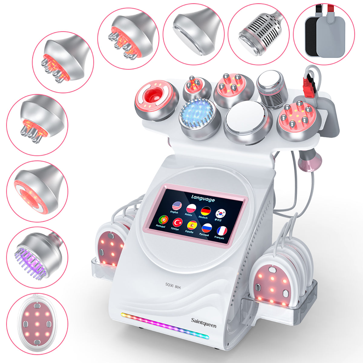 SQ90E Plus 9-i-1 80K kavitationsapparat med laser, EMS og RF