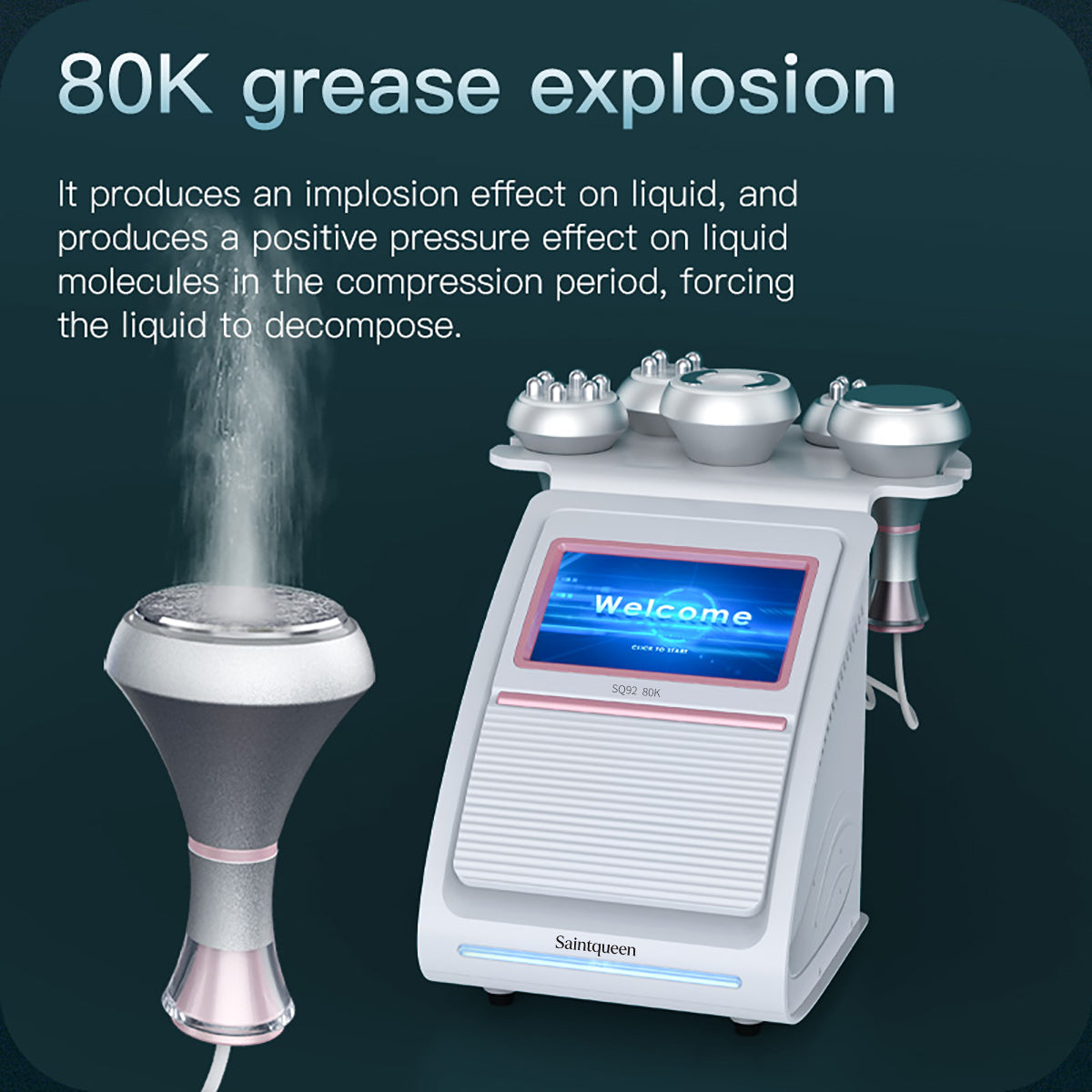 SQ92A Pro 5-i-1 80K kavitationsapparat med RF og vakuummassage
