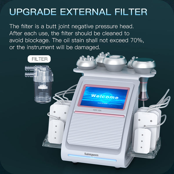 SQ92C Pro 6-i-1 80K kavitationsapparat med laser, RF og vakuum
