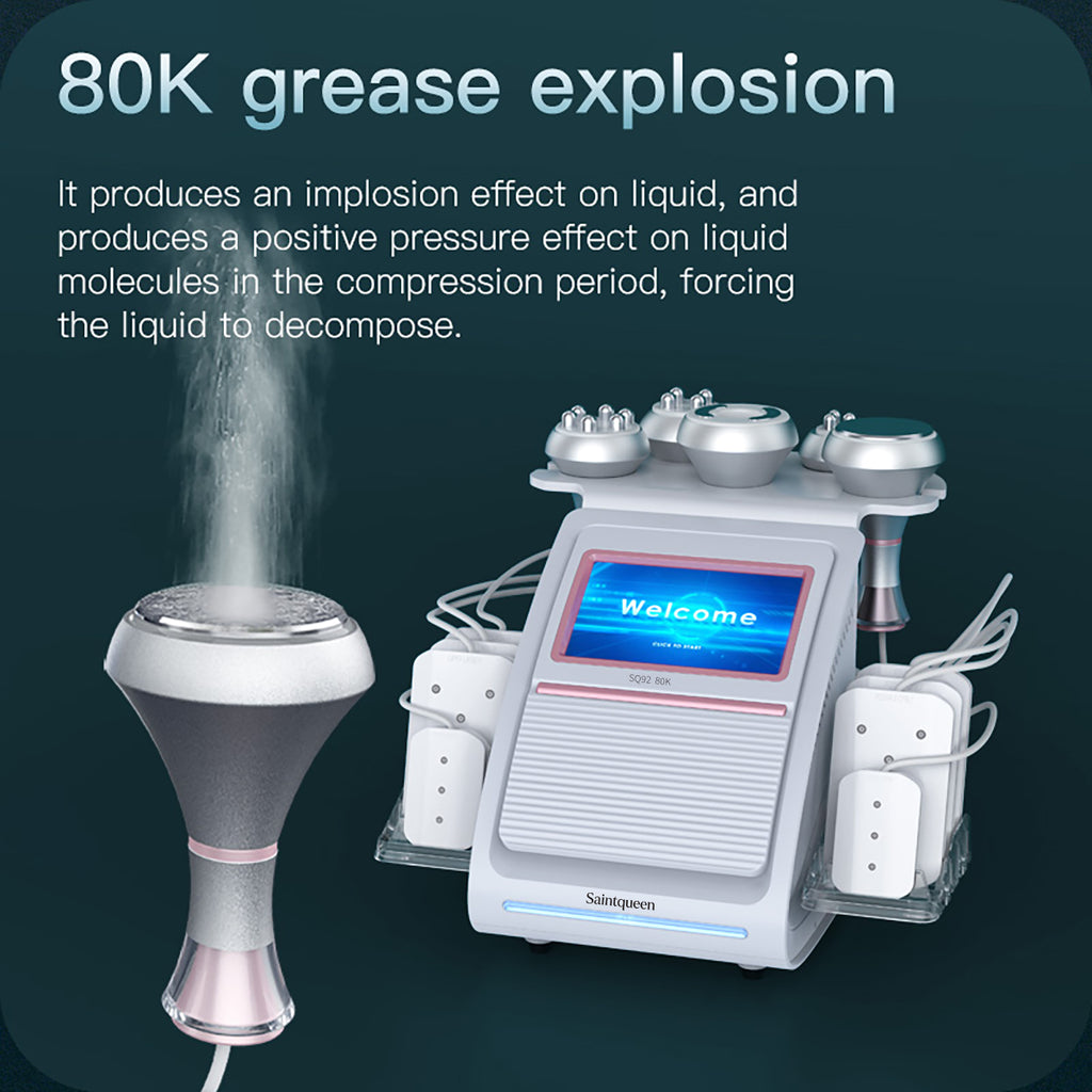 SQ92C Pro 6-i-1 80K kavitationsapparat med laser, RF og vakuum