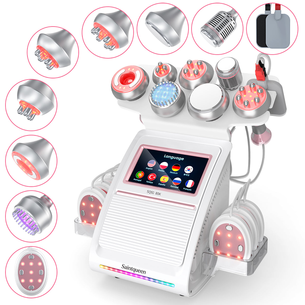 SQ92E Plus 9-i-1 80K kavitationsapparat med RF og mikrostrøm