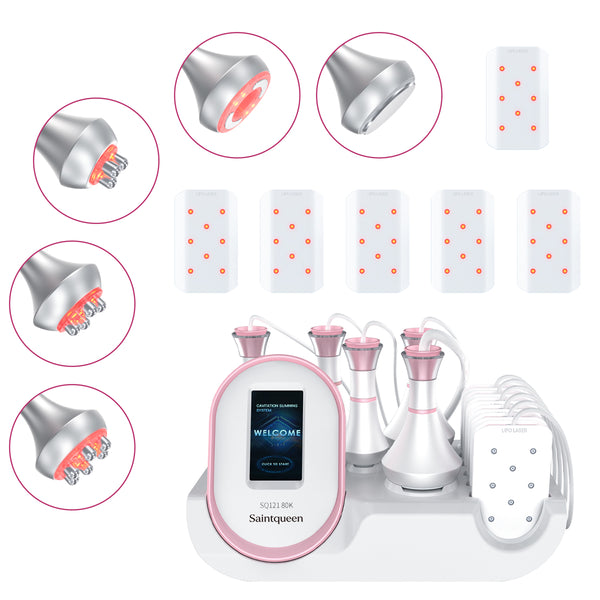 SQ121A Pro 6-i-1 80K kavitationsapparat med laserpuder, RF og vakuum