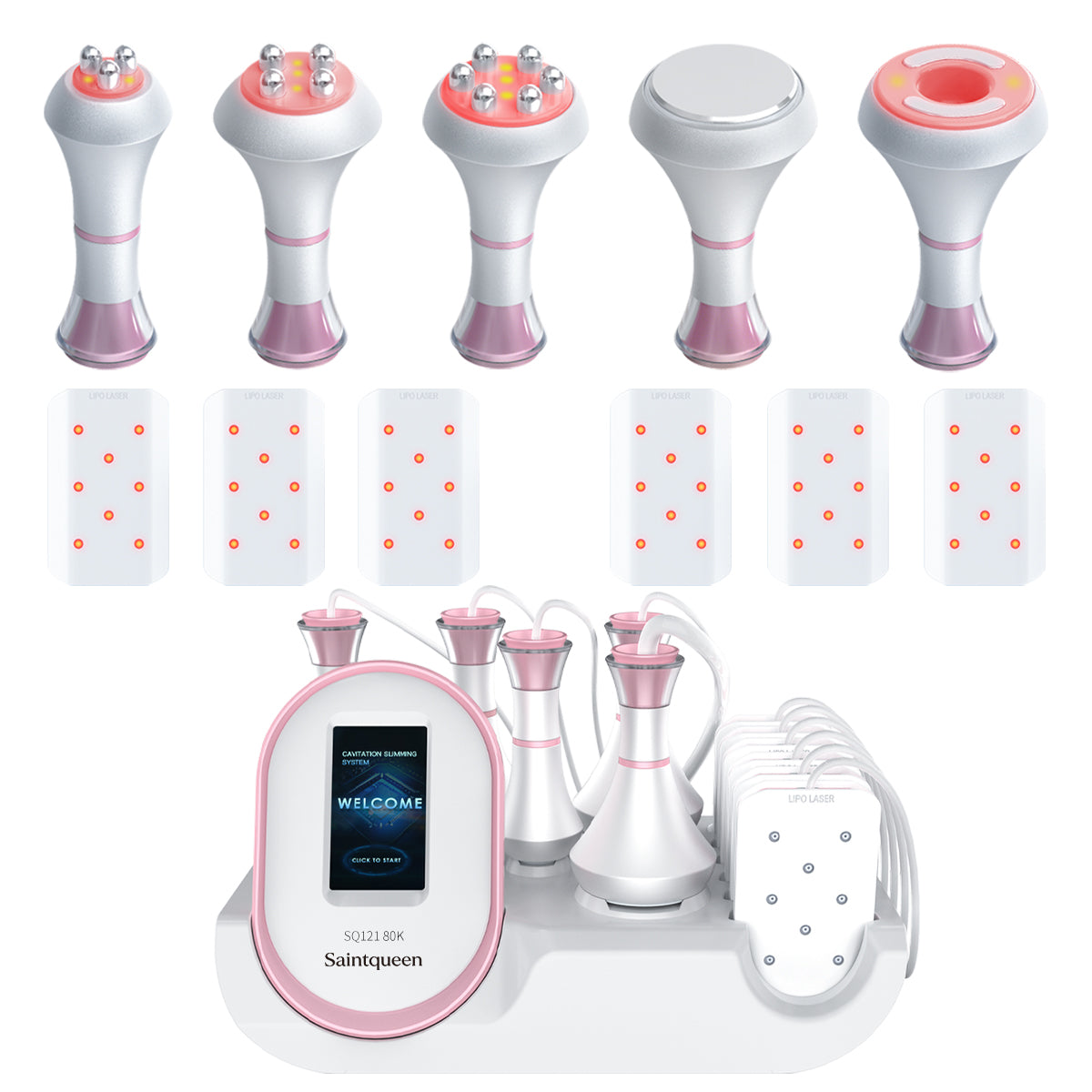 SQ121A Pro 6-i-1 80K kavitationsapparat med laserpuder, RF og vakuum