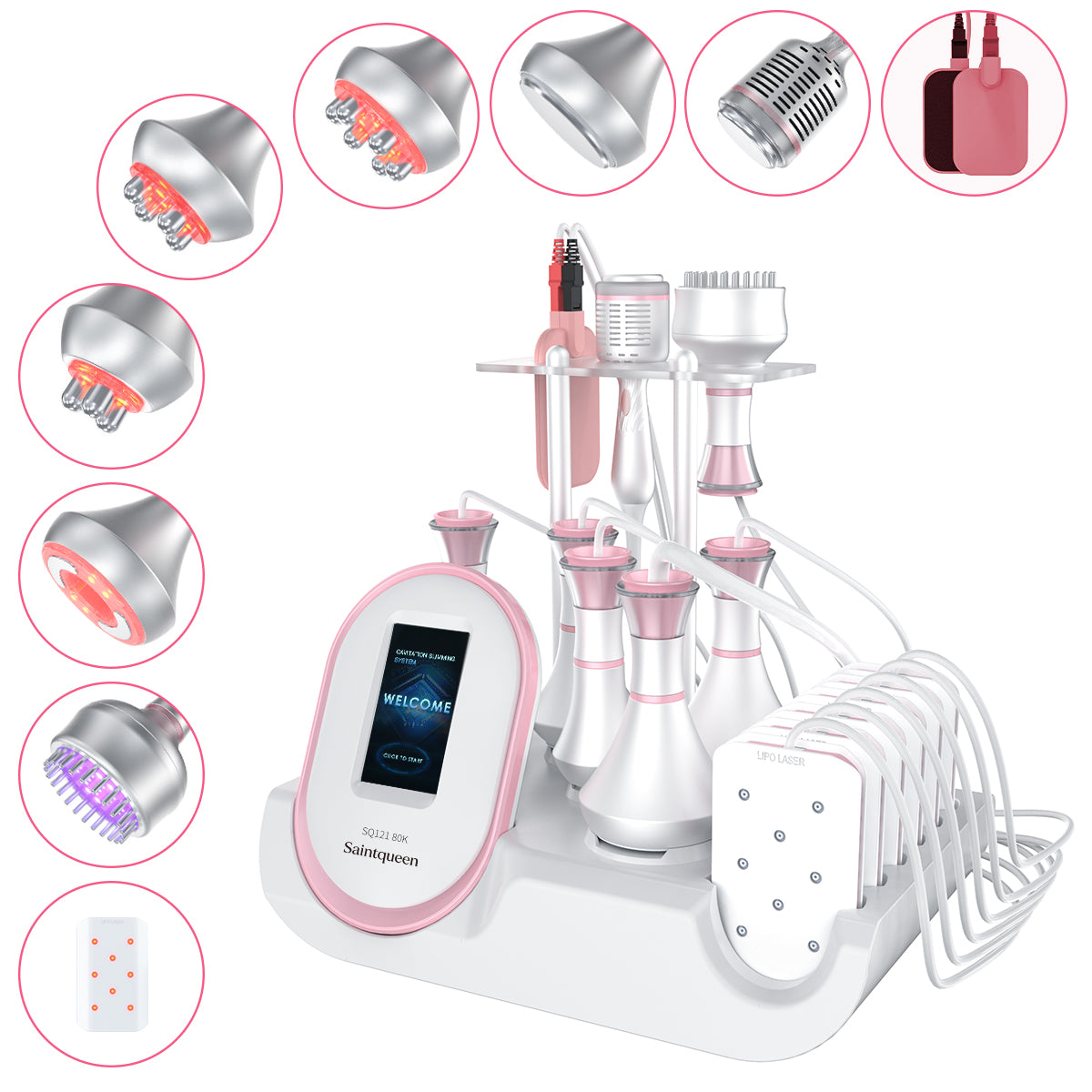 SQ121C Plus 9-i-1 80K kavitationsapparat med laser, EMS og LED