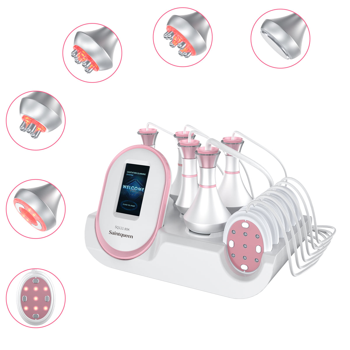 SQ121B Pro 6-i-1 80K kavitationsapparat med laser, EMS, RF og vakuum