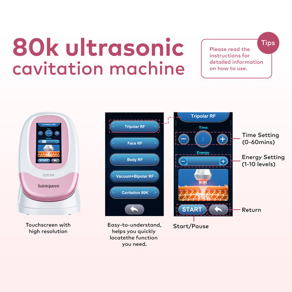 SQ95A Pro 5-i-1 80K kavitationsapparat med RF og vakuummassage