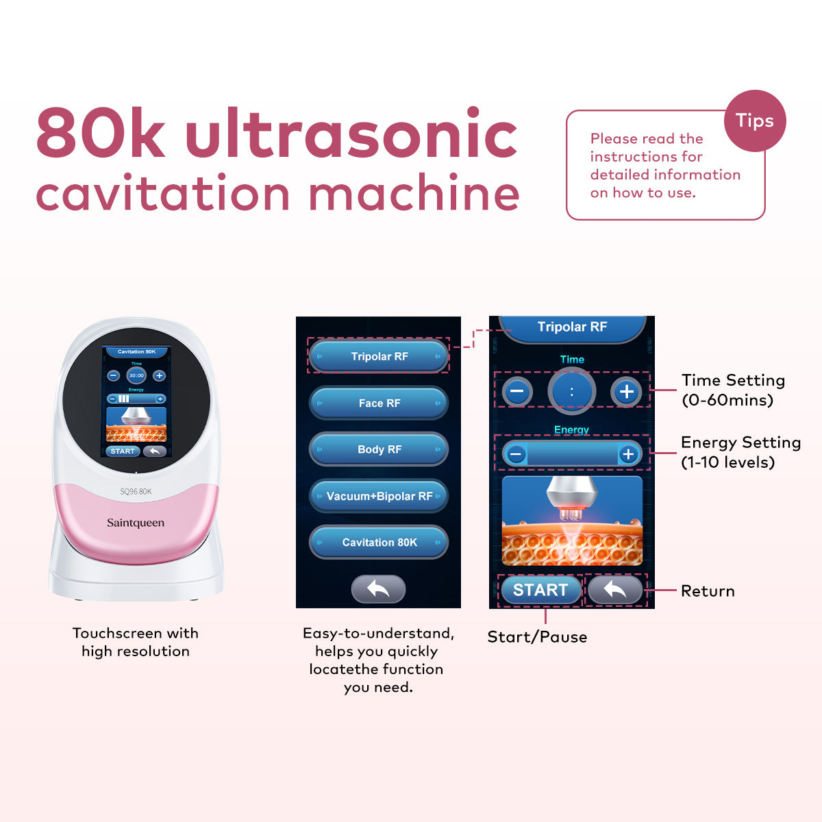 SQ96 Pro 5-i-1 80K-kavitations- og RF-apparat Sekundært billede