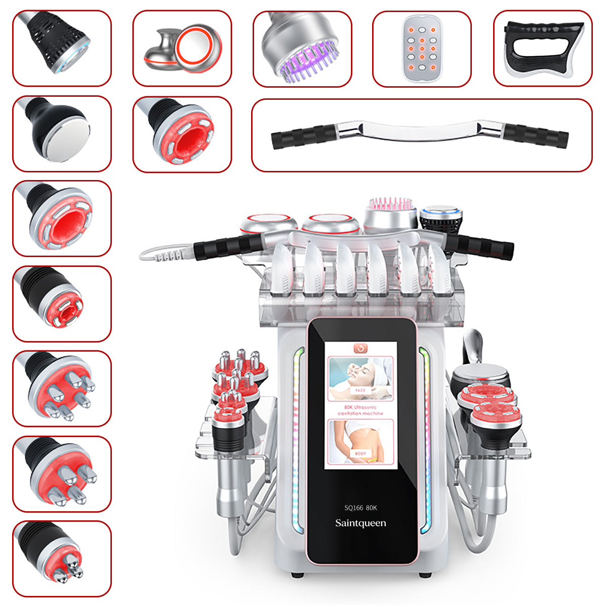SQ166 Ultra 80K salonapparat med laserpuder, EMS, RF og vakuum Hovedbillede