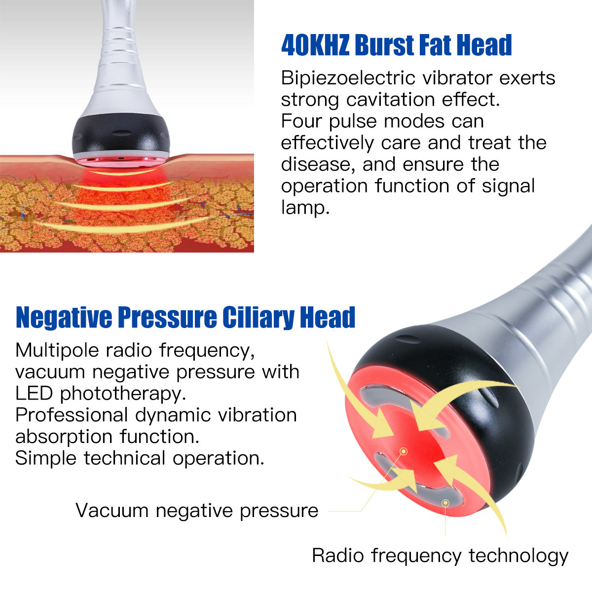 SQ48 Plus 9-i-1 40K-kavitations- og RF-apparat